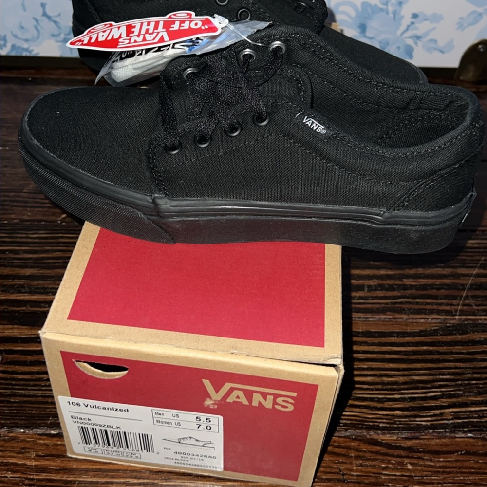 Vans All-Black Canvas Sneakers